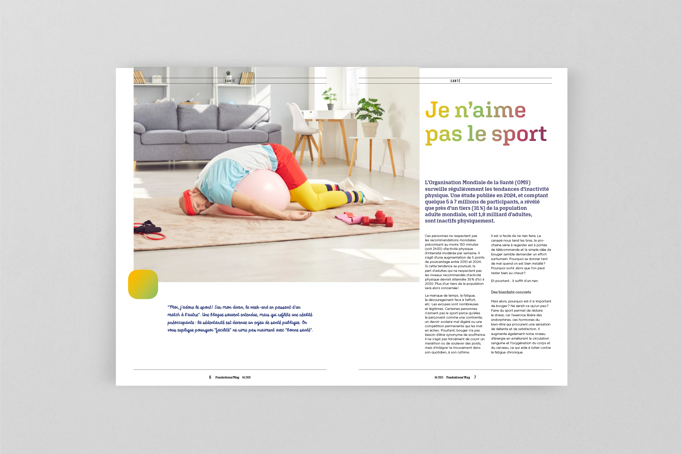 Fondatioun Mag page intérieure, création Repères